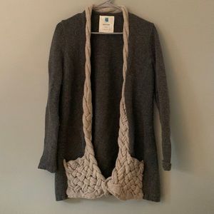 Anthropologie Gray and Cream Sweater